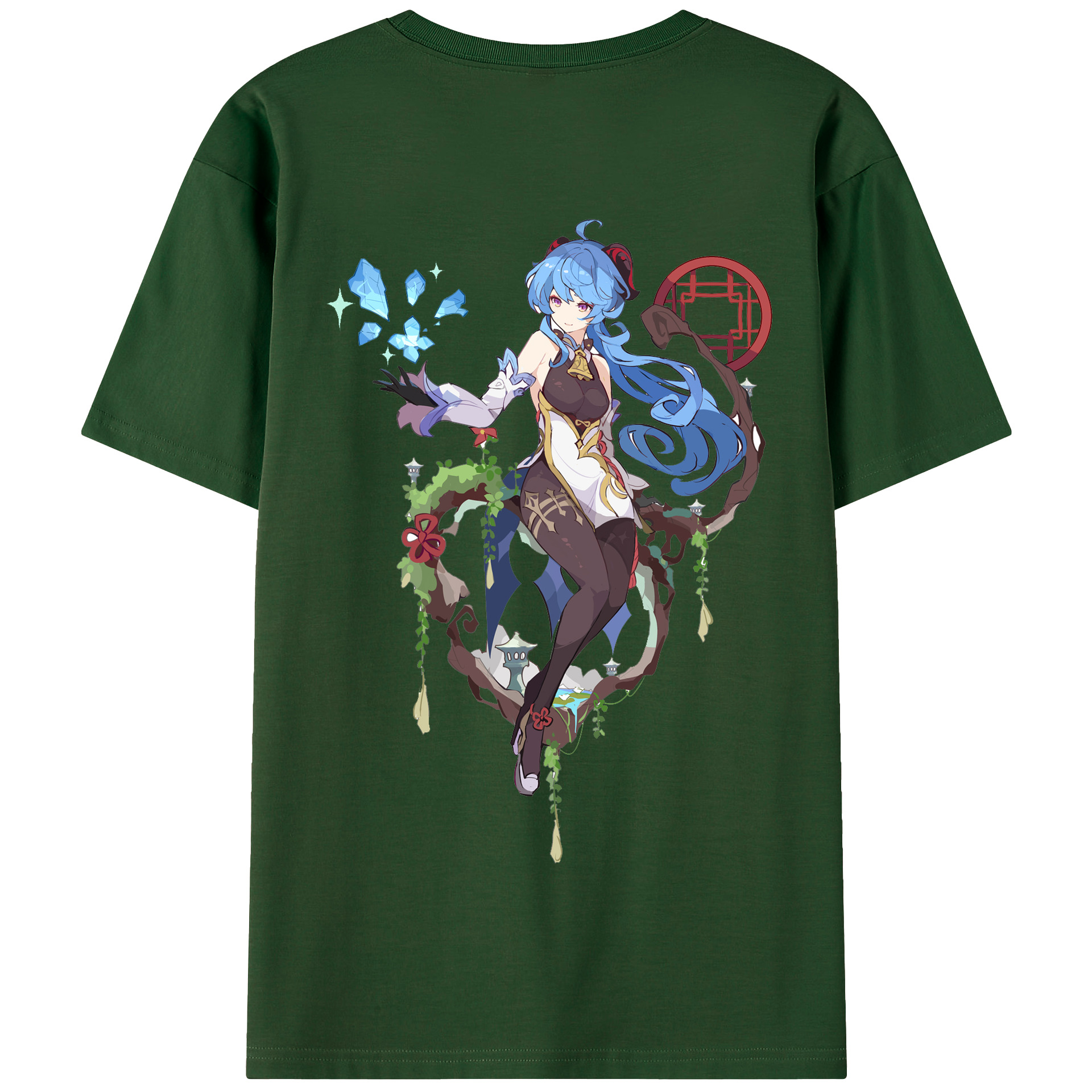 げんし神 甘雨 かんう genshin Ganyu 綿100％半袖Tシャツ（背面プリント）
